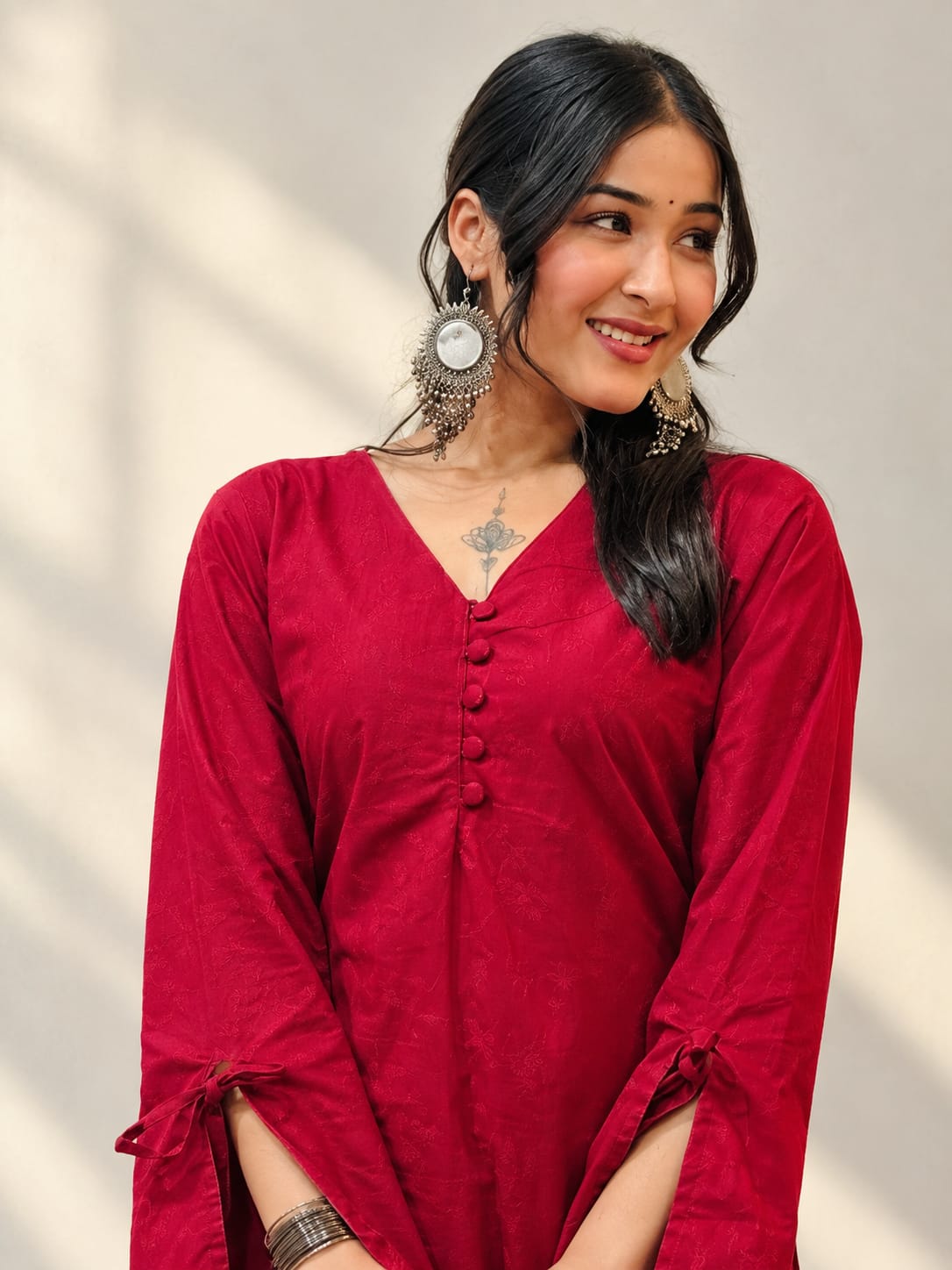 Naina - Solid Maroon Kurti