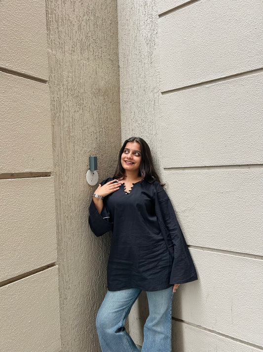 ZOE - Solid Black Kurti