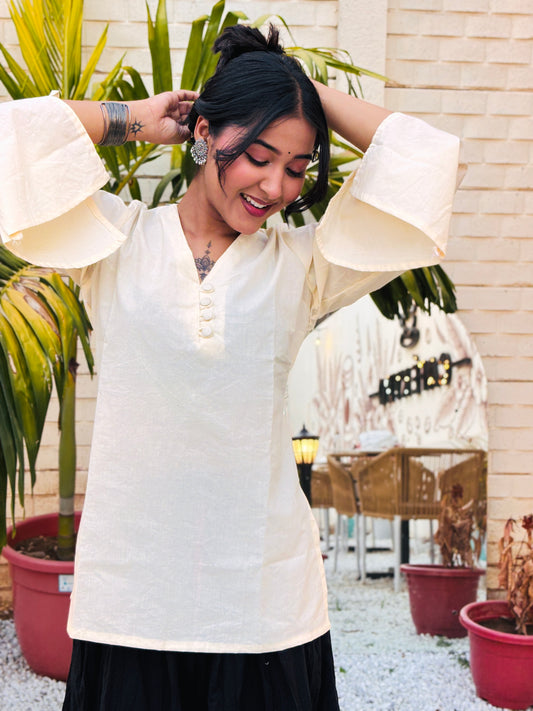 SAHAR - Solid Cream Kurti