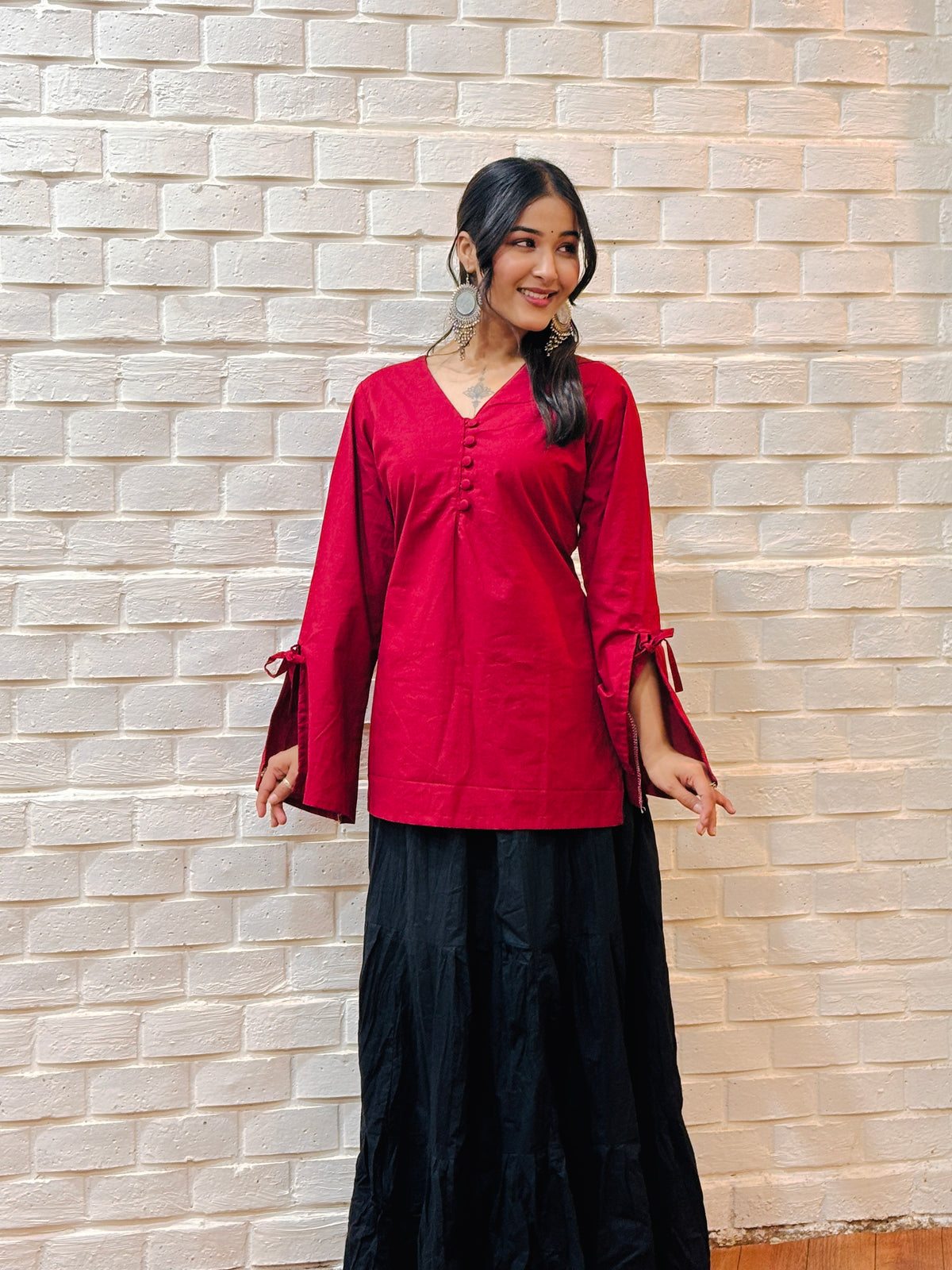 Naina - Solid Maroon Kurti