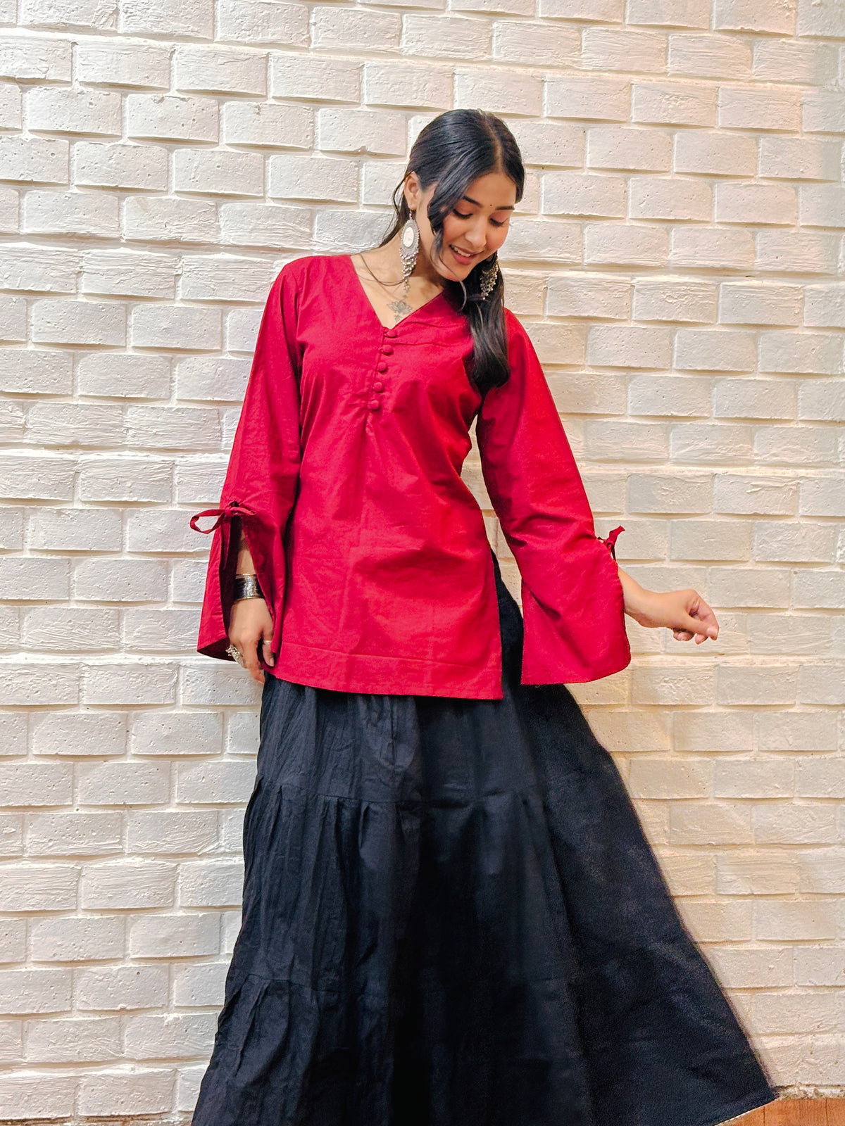 Naina - Solid Maroon Kurti