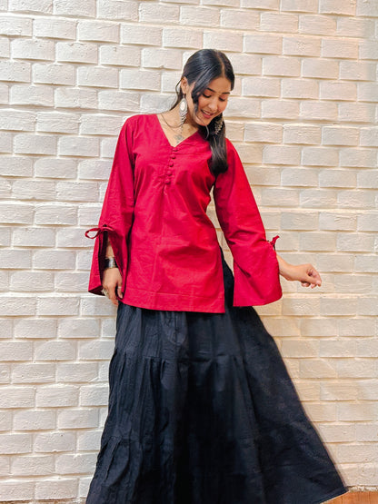 Naina - Solid Maroon Kurti