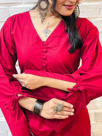 Naina - Solid Maroon Kurti