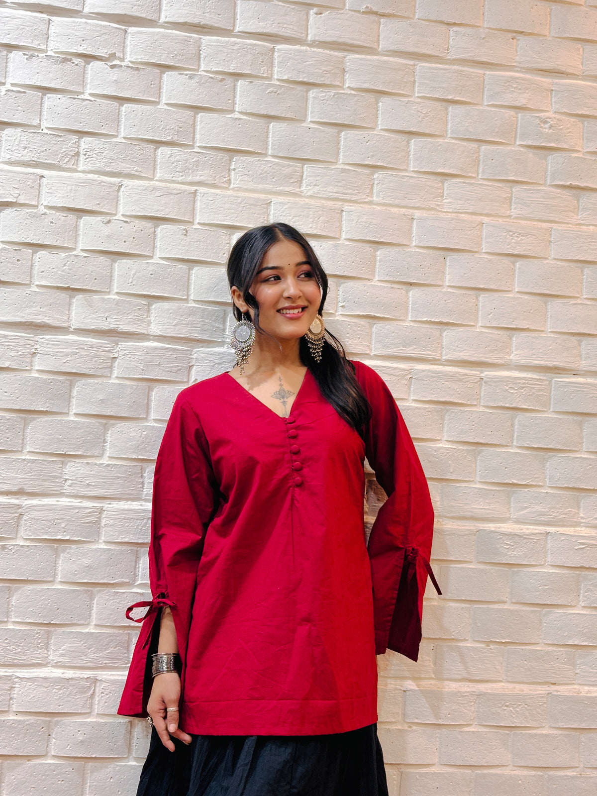 Naina - Solid Maroon Kurti